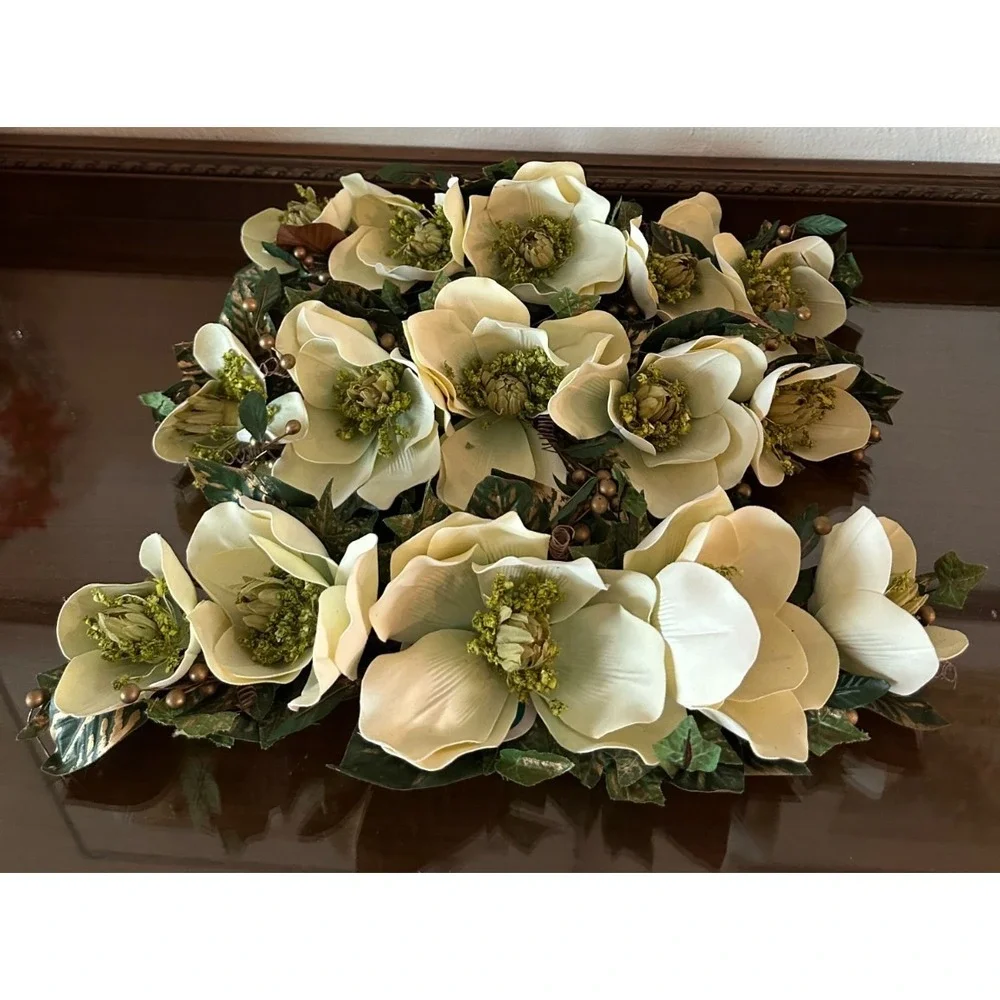 Set of 3 Partylite‎ Floral Swag Flowers Magnolia Discontinued w/ Tags